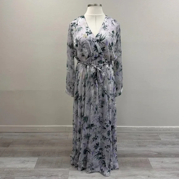 Ivy City Lavender Fields Floral Maxi Dress - Size 3X - Picture 4 of 7